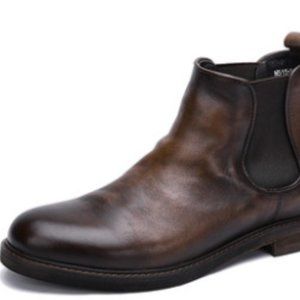 Plush Vintage soft leather men's cotton boots